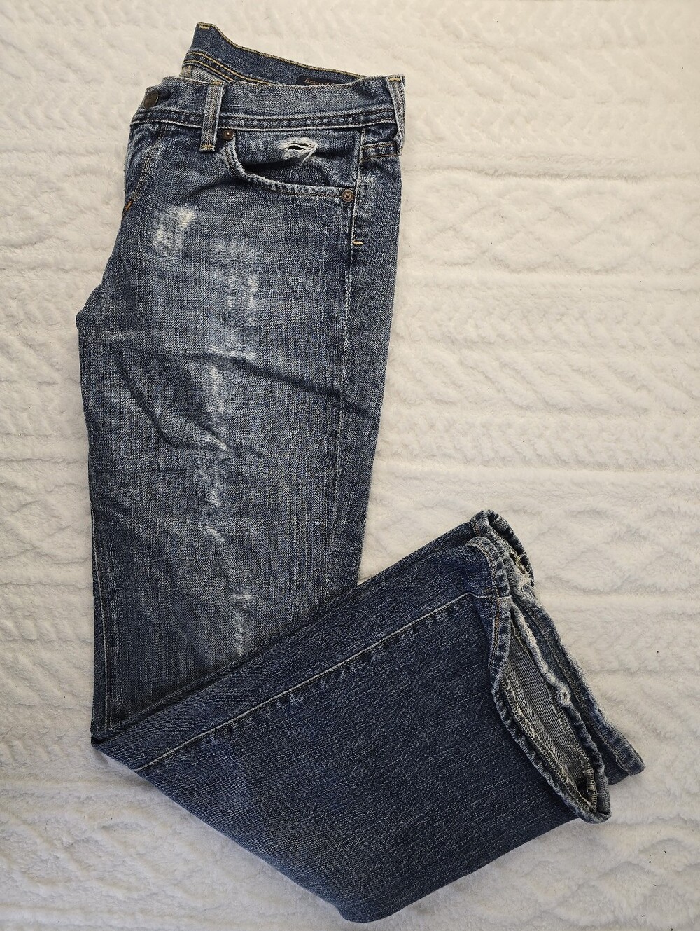 Citizens of Humanity Jeans Ingrid #002 Low Waist Flare Distressed Medium Wash 29